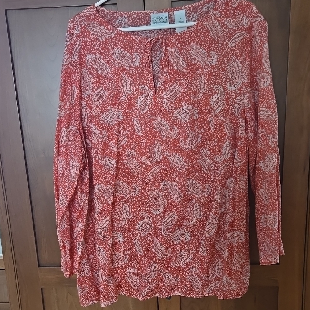 Liz Claiborne Red Paisley Blouse